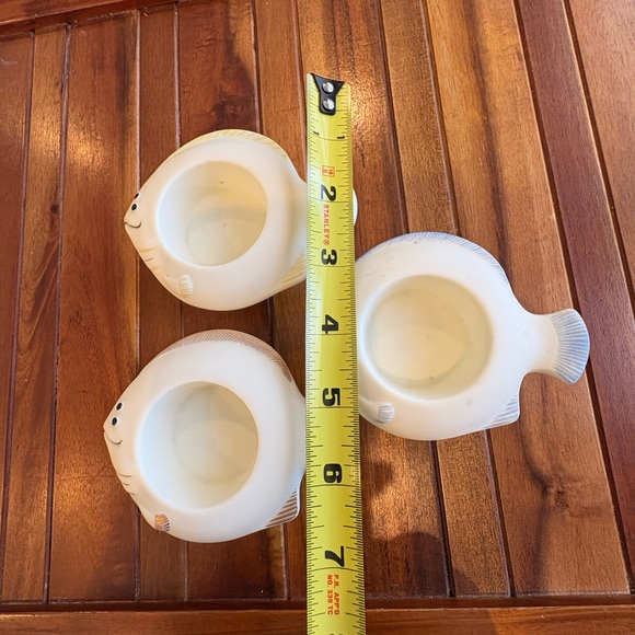 Set of 3 PartyLite aqua pals floating tealight candle holder. Fish ceramic. - Picture 5 of 5